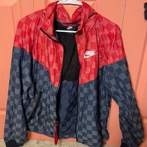 Nike Checkered Raincoat/Windbreaker, Size Small